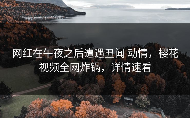 网红在午夜之后遭遇丑闻 动情，樱花视频全网炸锅，详情速看
