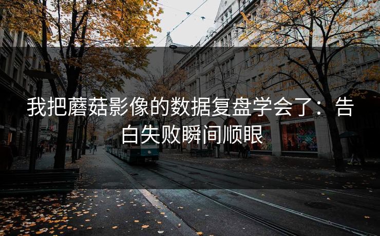 我把蘑菇影像的数据复盘学会了:告白失败瞬间顺眼 我把蘑菇影像的数据复盘学会了:告白失败瞬间顺眼